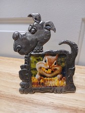 Pewter Dog Picture Frame With Stand Puppy Frame By Perfect Photo Frame 3" Photo
