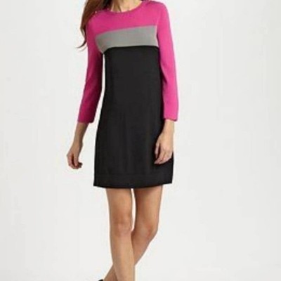 Diane Von Furstenberg Aina Color Block Dress Sz S EUC DVF