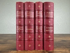 ANTIQUE 1870’S FRENCH CATHOLIC BOOKS: L’ANNEE LITURGIQUE BY DOM GUERANGER~4 VOLS