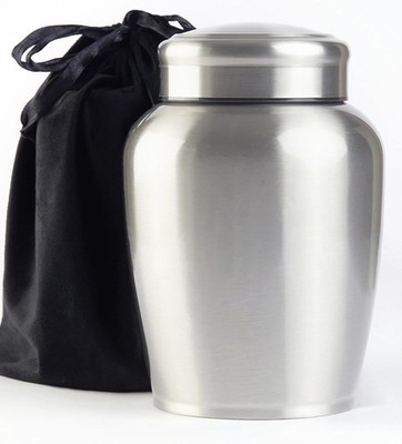 Large Stainless Steel Urn for Ashes 180 Cubic Inch Capacity - Decorative