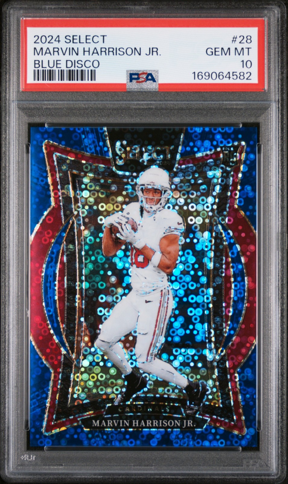 2024 PANINI SELECT BLUE DISCO #28 MARVIN HARRISON JR. 3/25 PSA 10 view 1