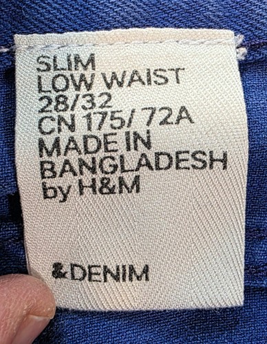Jeans donna H&M denim slim vita bassa blu vivo (28/32) nuovi senza etichette! - Foto 4 di 4