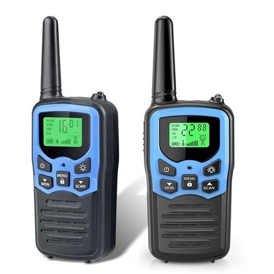 2 PACK Walkie Talkies Long Range Two-Way Radios LCD Display For Hiking Camping