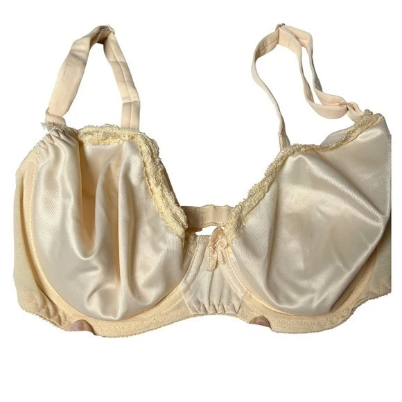 Sujetador sin costuras vintage Bali Sensuale 2850 34D marfil satinado encaje hecho en EE. UU. Foto 4 de 4