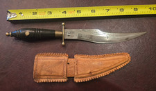 Vintage P. Lepe Mexican Scorpion Tail Bowie Knife Arrow Mark Original Sheath