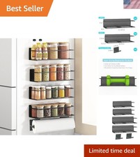 Upgrade Your Kitchen: Magnetic Spice Rack Set with Paper Towel Holder - 4 Pieces