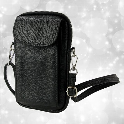Toscanto Damen Umhängetasche Handtasche Leder Tasche schwarz OTT827SS