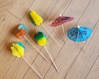 Drink Cocktail Picks   HAWAIIAN   Umbrellas   and    Fruit   Unused Leftovers — photo 1