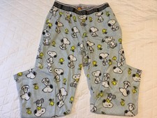 Peanuts Women's Large Pajama Lounge Sleep Comfy Pants Snoopy  Woodstock Pic