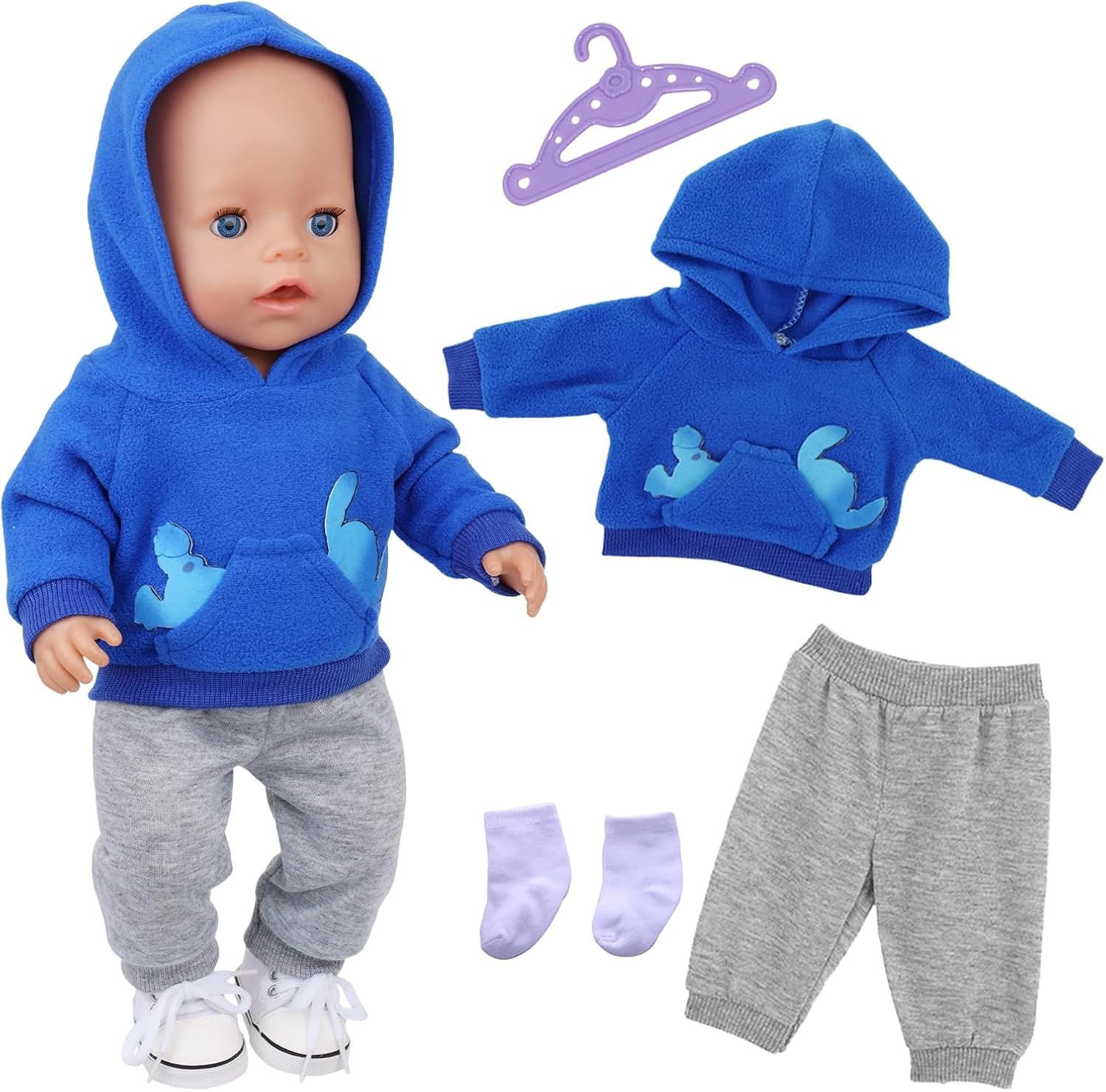 4 Pcs Sweet Doll Clothes for 14-18 Inch Baby Dolls, 35-45cm Baby Doll Outfits B