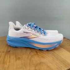 Brooks Ghost Women's Size 7 Running Shoes White Blue Pink Athletic Sneakers NEW