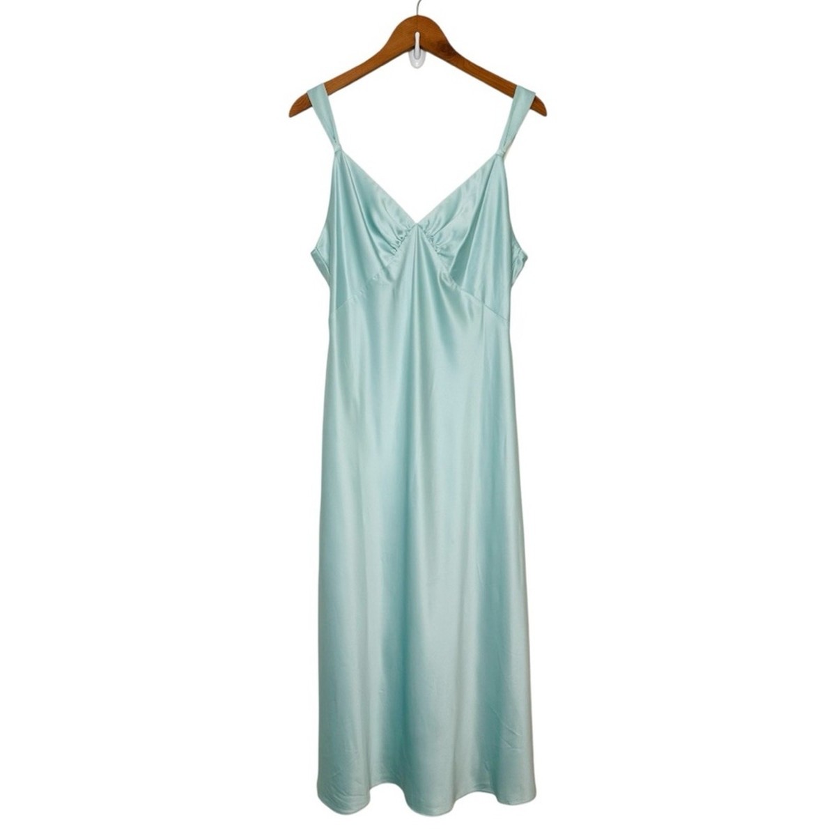 Vintage Satin Midi Slip Dress Nightgown Size Large Retro Glam Pastel Mint  Green | eBay