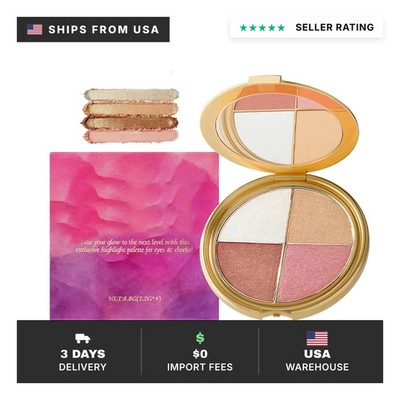 tarte Glow Wardrobe Palette Highlighter Blush Bronzer Eyeshadow Full Size New