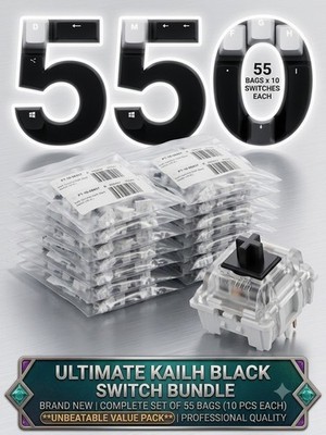 550x Kailh Black Linear Switches Mechanical Keyboard Lot 3-Pin Plate Mount 