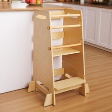 Adjustable Height Toddler Step Stool - Kids Learning Tower for Kitchen Use