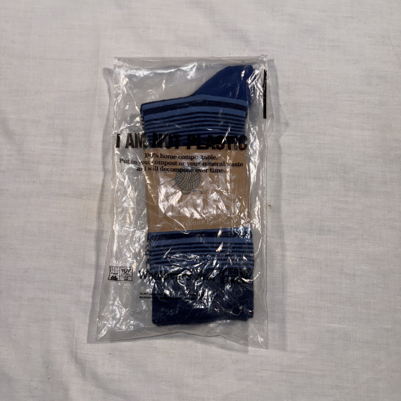 SAOLA Calze Sole Mates blu navy denim crema 8 12 nuove con etichetta