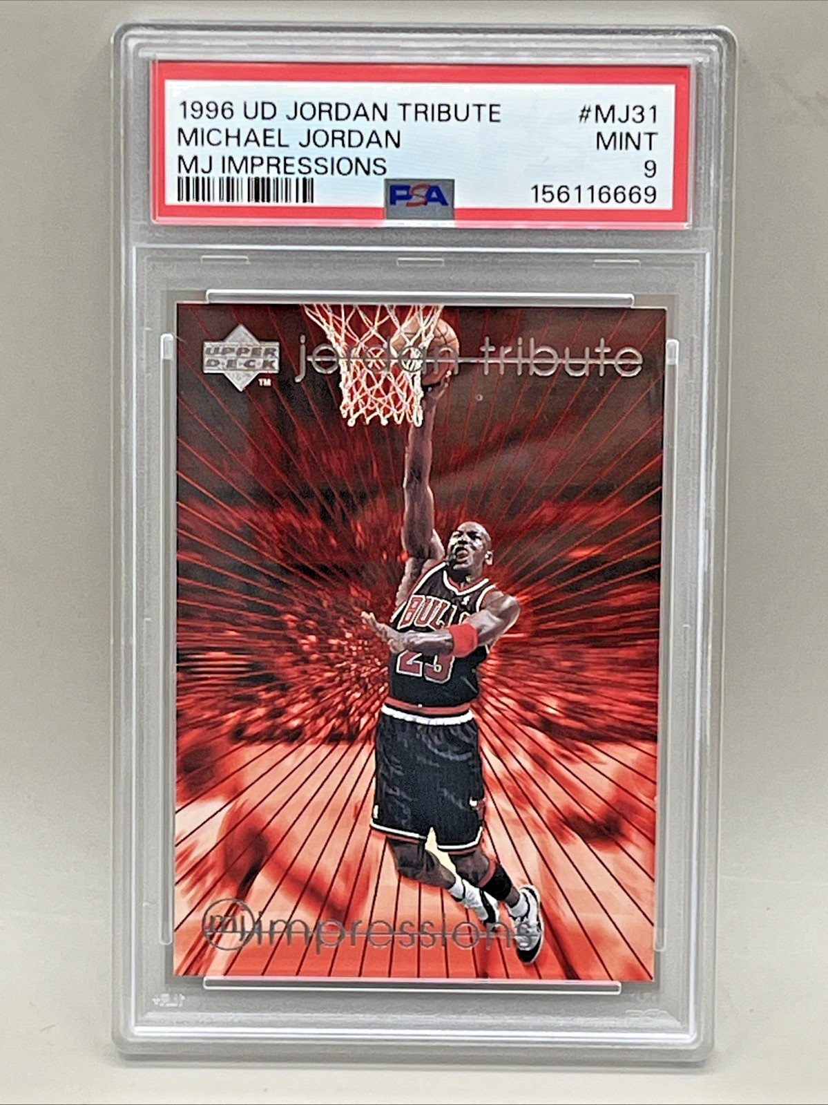 1996 Upper Deck Jordan Tribute Michael Jordan MJ Impressions #MJ31 PSA 9 Mint