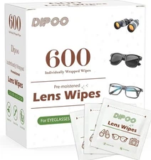 600 Count Lens Wipes for Eyeglasses, Eye glasses Cleaner Wipes Pre-moistened