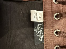 Brown Satin Boned Burlesque Corset Size 34