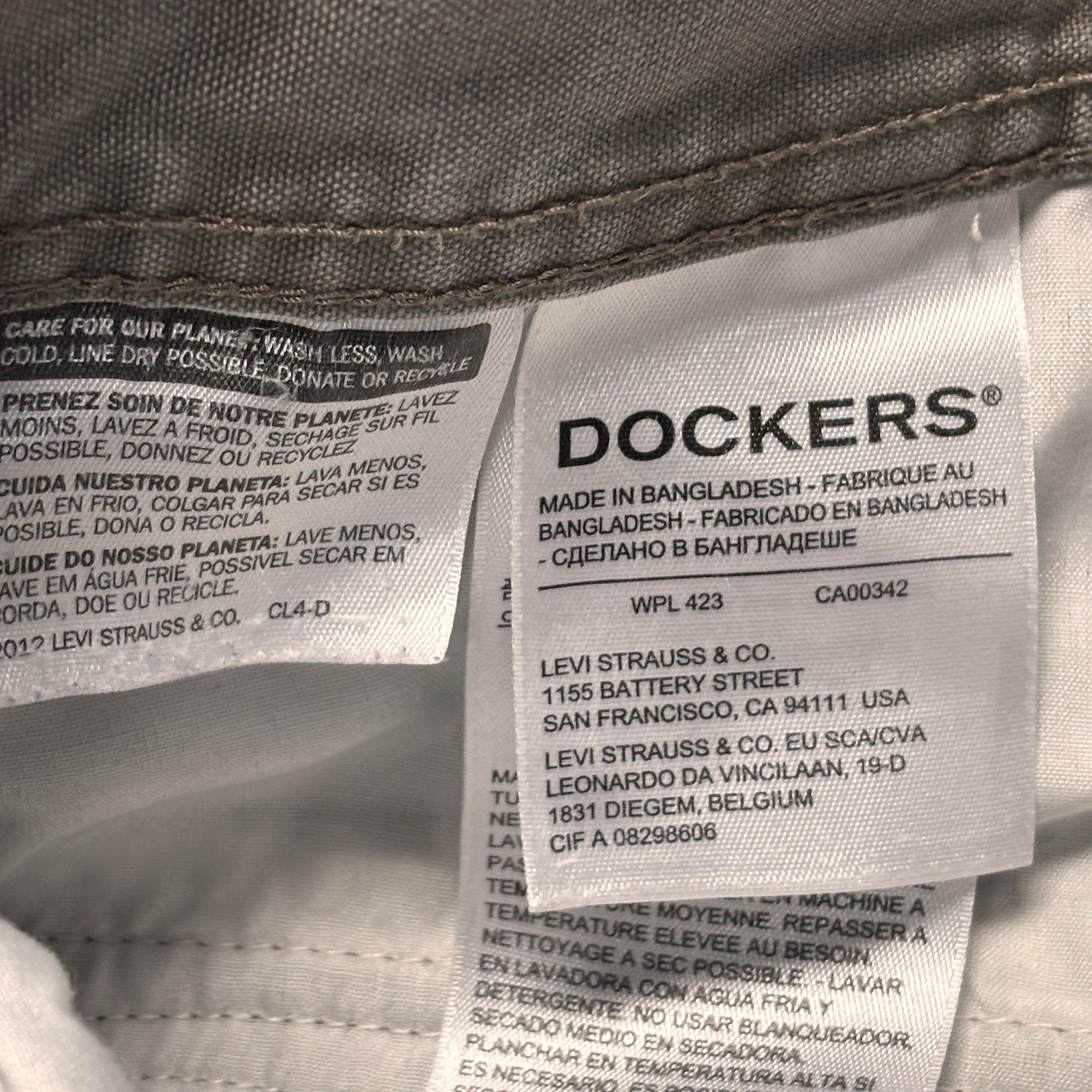 Levis DOCKERS Outdoor Cargo Pants Men 36/34 Gray Canvas Hike Camp Classic Fit thumbnail 8