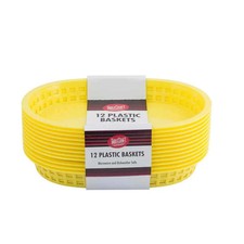 TableCraft C1076Y Chicago Basket Oval 10.5in x 7in Yellow Set of 12