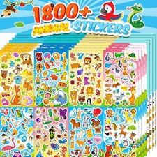 Waterproof Animal Stickers for Kids: 1800 Classroom  Craft Essentials 