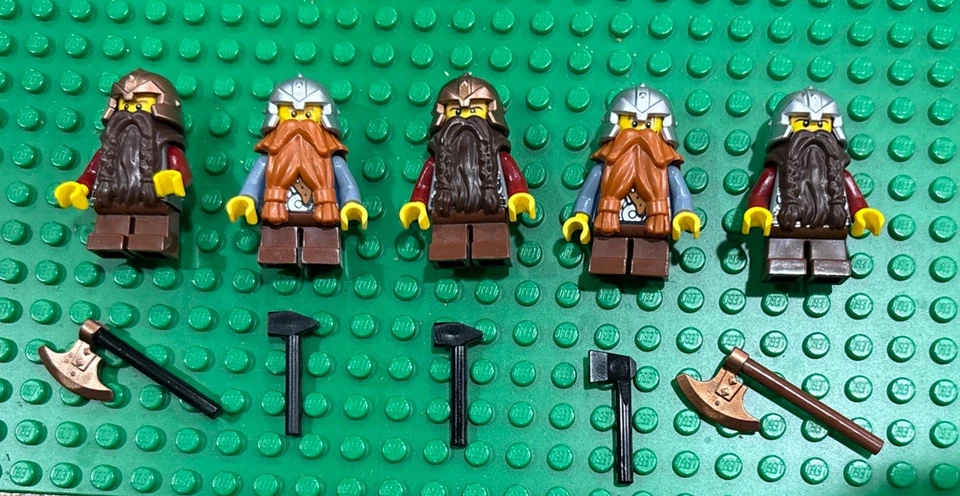 LEGO Dwarf X5 Beard Helmet Fantasy Era Castle Minifigures Mini Figures - Image 1 of 2