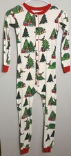 Lazy One Boys One Piece Pajamas Sleeper. Sz 8 Christmas No Peeking Trap Door
