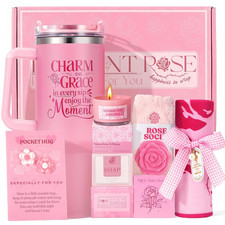 Gift for Her Self Care Gift Basket for Women Rose Spa Set Valentine Birthday