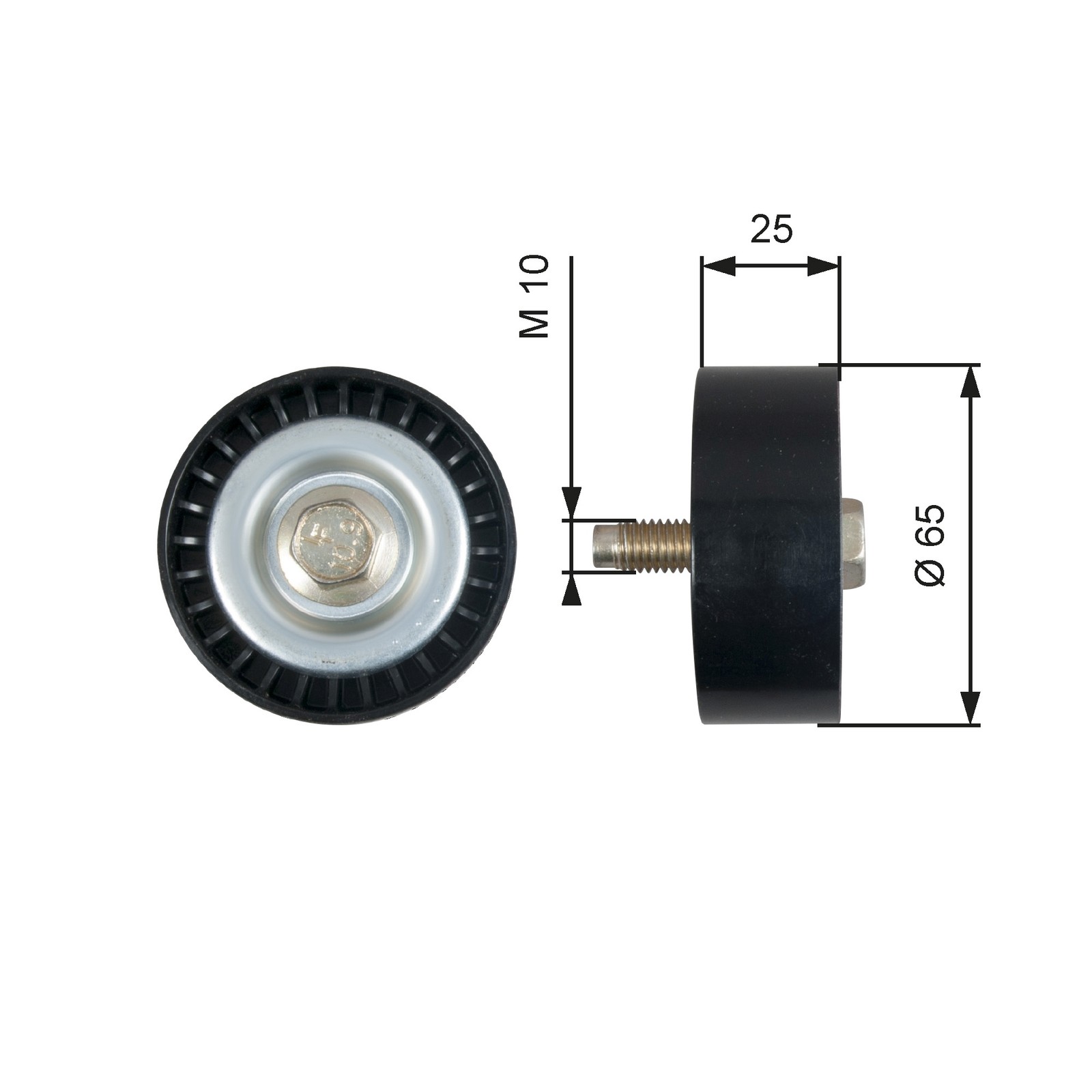 Upper GATES-OE T36322 Deflection/Guide Pulley, V-ribbed belt for CHRYSLER,DODGE,