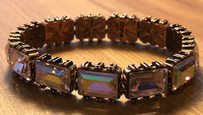 Kirk's Folly Aurora Borealis Ice Goddess Stretch Bracelet w/ Coppertone