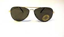Vintage 90's Kids Aviator Metal Sport Sunlgasses Gold/Black