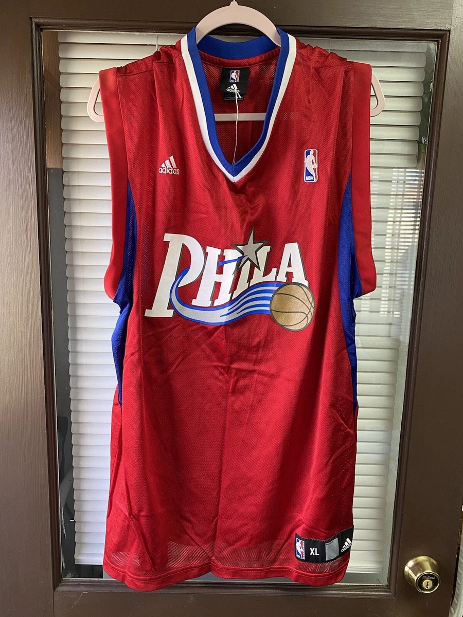 Vintage Adidas Philadelphia 76ers Phila NBA Basketball Blank Jersey Sixers