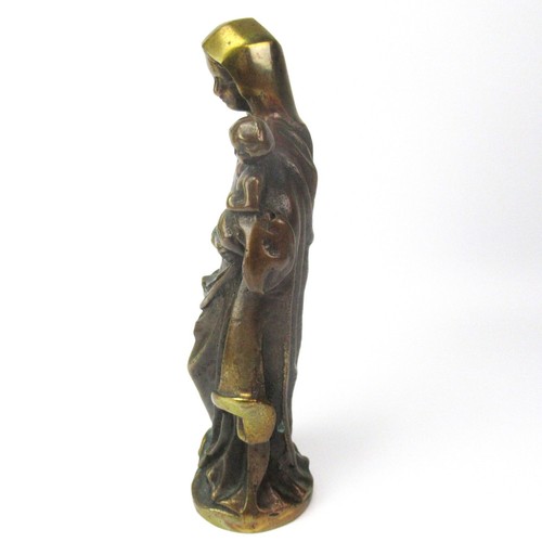 Bronze Figur Maria / Madonna / Mutter Gottes Massiv Vintage Jesuskind 3kg 22,7cm - Bild 2 von 6