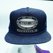 Trucker Hat Cap Pc Mckenzie Company Pittsburgh Pa Blue Mesh Snapback