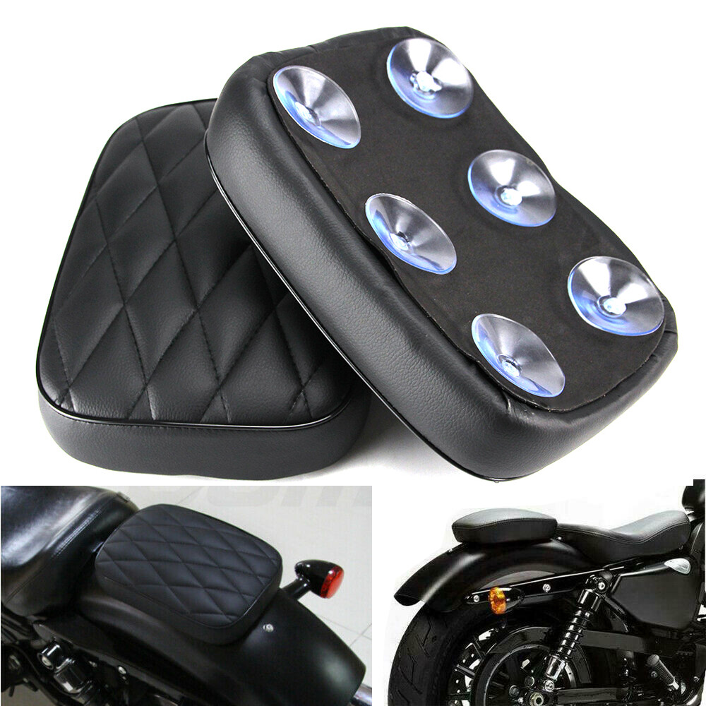 Solo Passenger Seat Pillion Pad 6 Suction Cup For Harley Chopper 