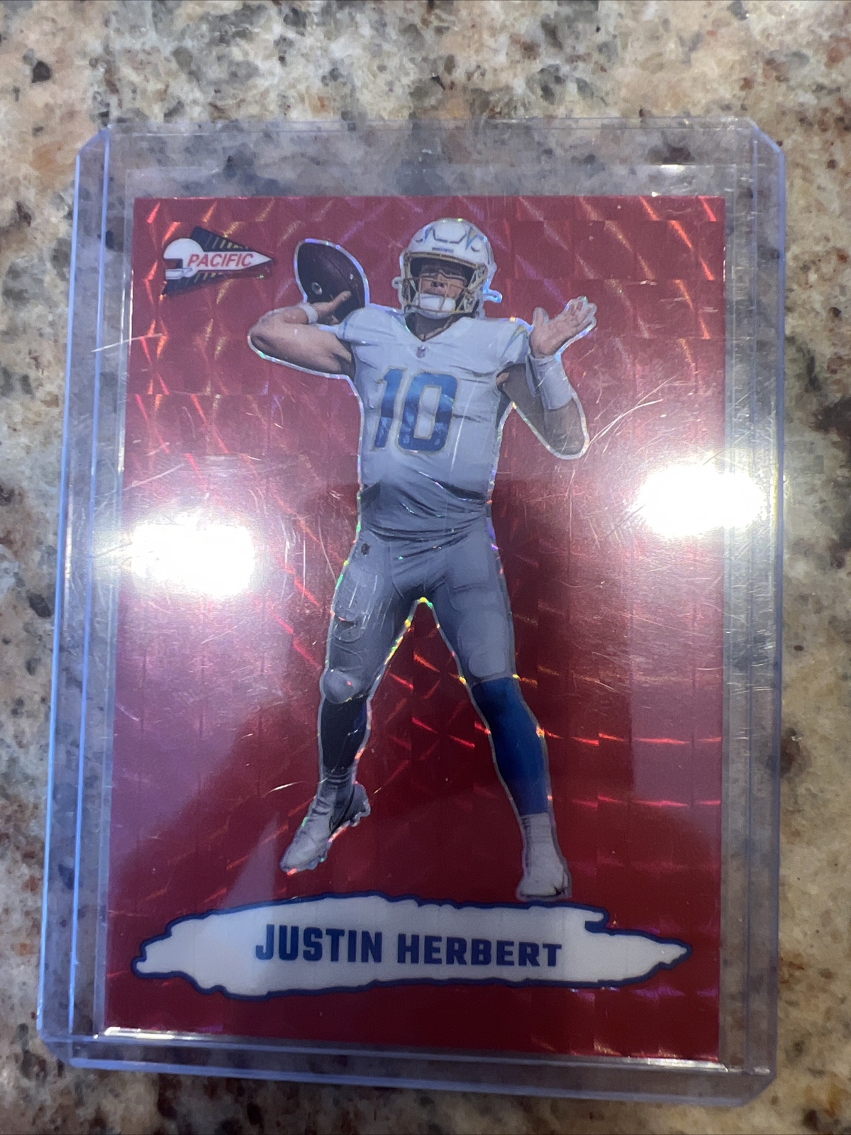 2022 Zenith Football Justin Herbert Pacific Red Prizm Sp #PAC-3