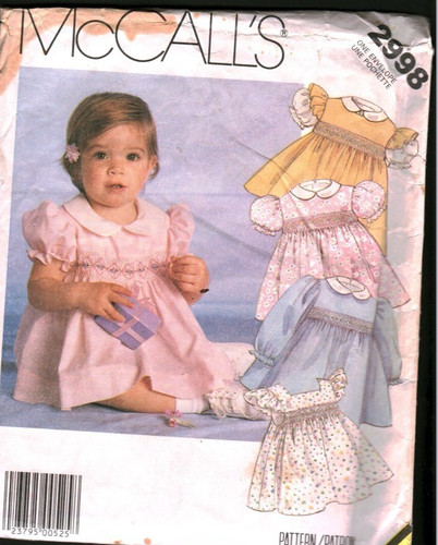 2998 Vintage McCalls SEWING Pattern Girls 1980s Dress Jumper Sundress Blouse M