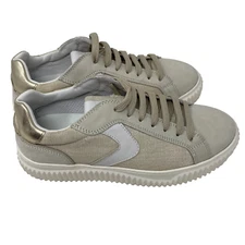 voile blanche sneakers size 38 silver grey lace up womens worn once