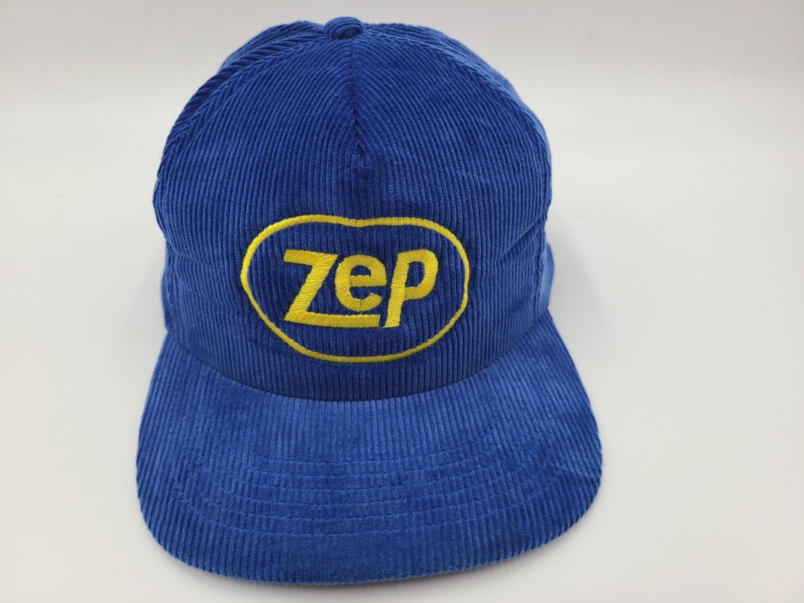 Vintage Zep Cleaning Products Corduroy Snapback Hat Cap Men Women Blue Yellow