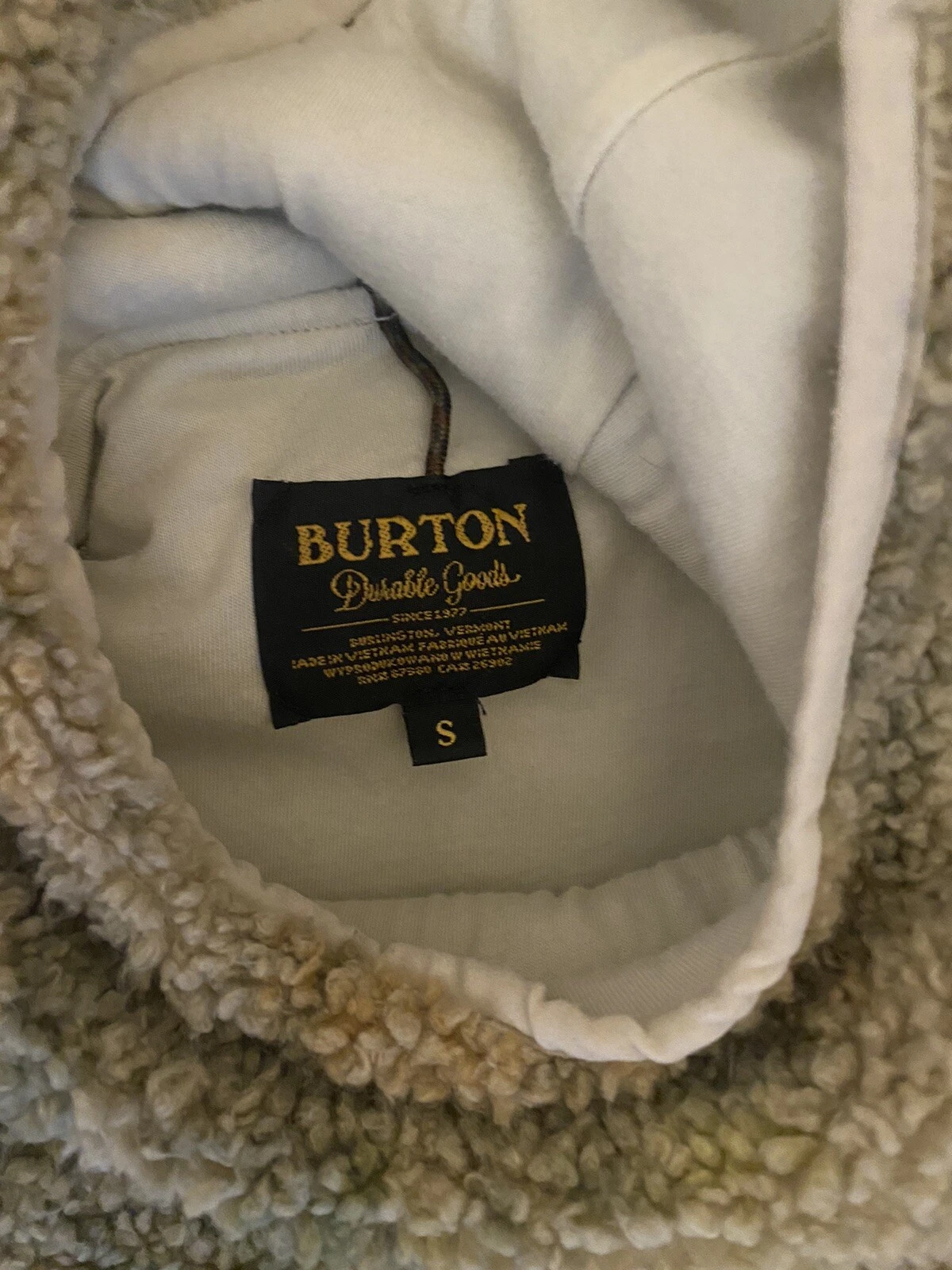burton durable goods pull over fleece chunky thick warm hoodie