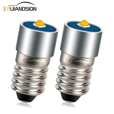 2pcs E10 2525 3W LED Interior Light Torch Head Lamp Warm White 6V/9V/12V/18V/24V