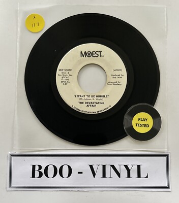 THE DEVASTATING AFFAIR  I Want To Be Humble  1972 MoWest US Soul 7  Vinyl EX