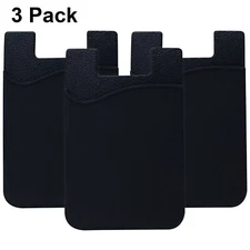 3-Pack Adhesive Silicone Credit Card Pocket Sticker Pouch Holder Case Universal