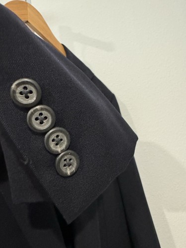 VTG 42 L Polo Ralph Lauren Navy Blue Solid Mid Weight Wool Suit Made USA 70s - Picture 7 of 23