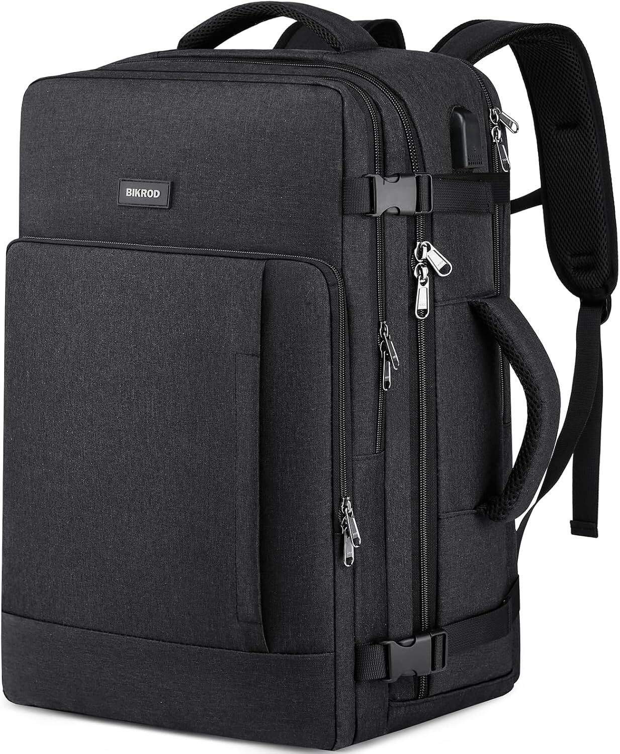 40L Extra Large Flight Approved Travel Backpack for Men and Women - Black-image