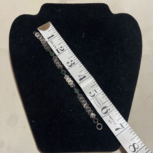 Vintage Bab Ba Ballou Sterlingsilber 925 flache Panzerkette 6" Armband - Bild 2 von 7