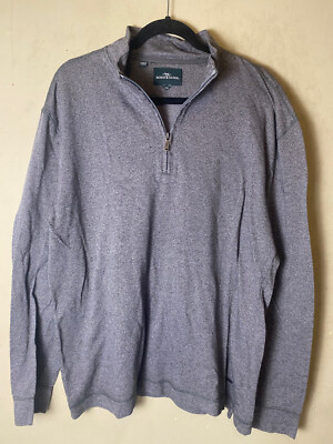 Rodd & Gunn Sweater Men's Large Gray Merrick Bay Knit 1/4 Zip SZ 2XL