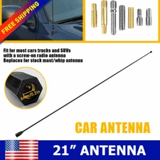 21" for CHEVY SILVERADO 2006-2025 Black Stainless Antenna Mast Power Radio AM/FM