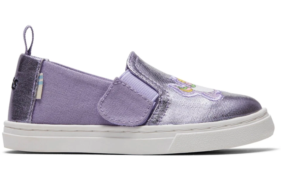 Zapatilla deportiva sin cordones Toms Z1420* lámina de orquídea unicornio púrpura para niñas pequeñas talla 6 Foto 3 de 3